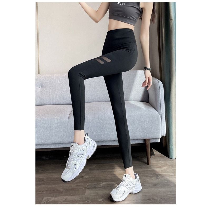 Quần Legging Nữ Cạp Cao Nâng Mông (Đen)